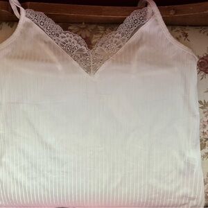 Lace Trim White Matching Set. Includes Camisole and Shorts.